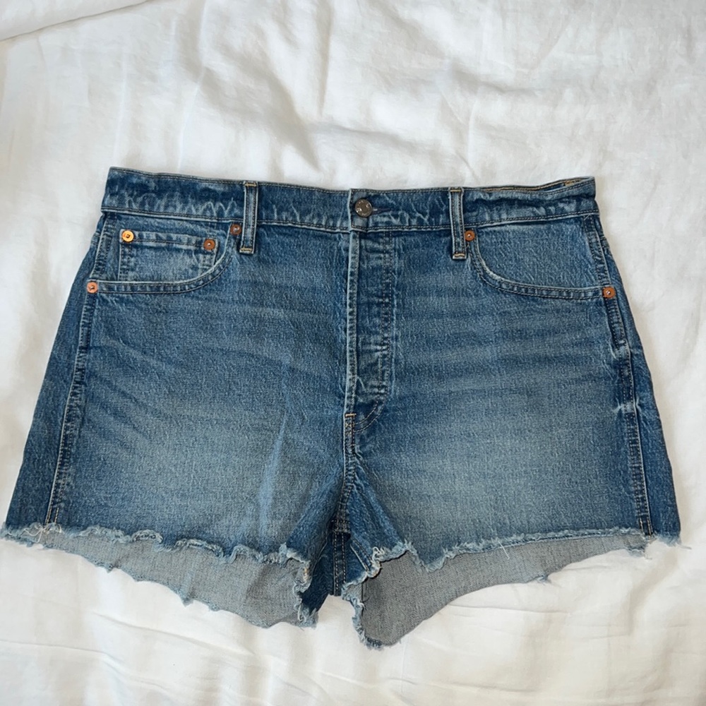 Blue denim shorts